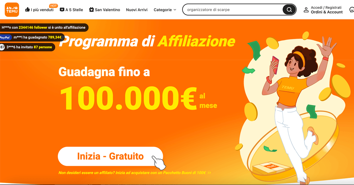 affiliazione di Temu